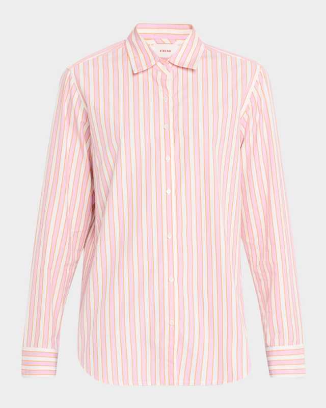 Beau Cotton Stripe Button-Front Shirt